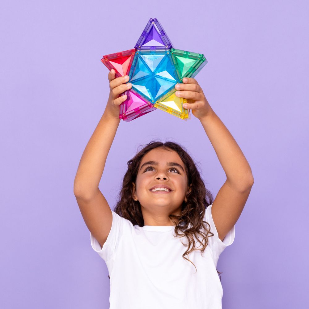 Set de construcție magnetic, Light Star, Connetix Tiles, 28 piese, 3 ani+