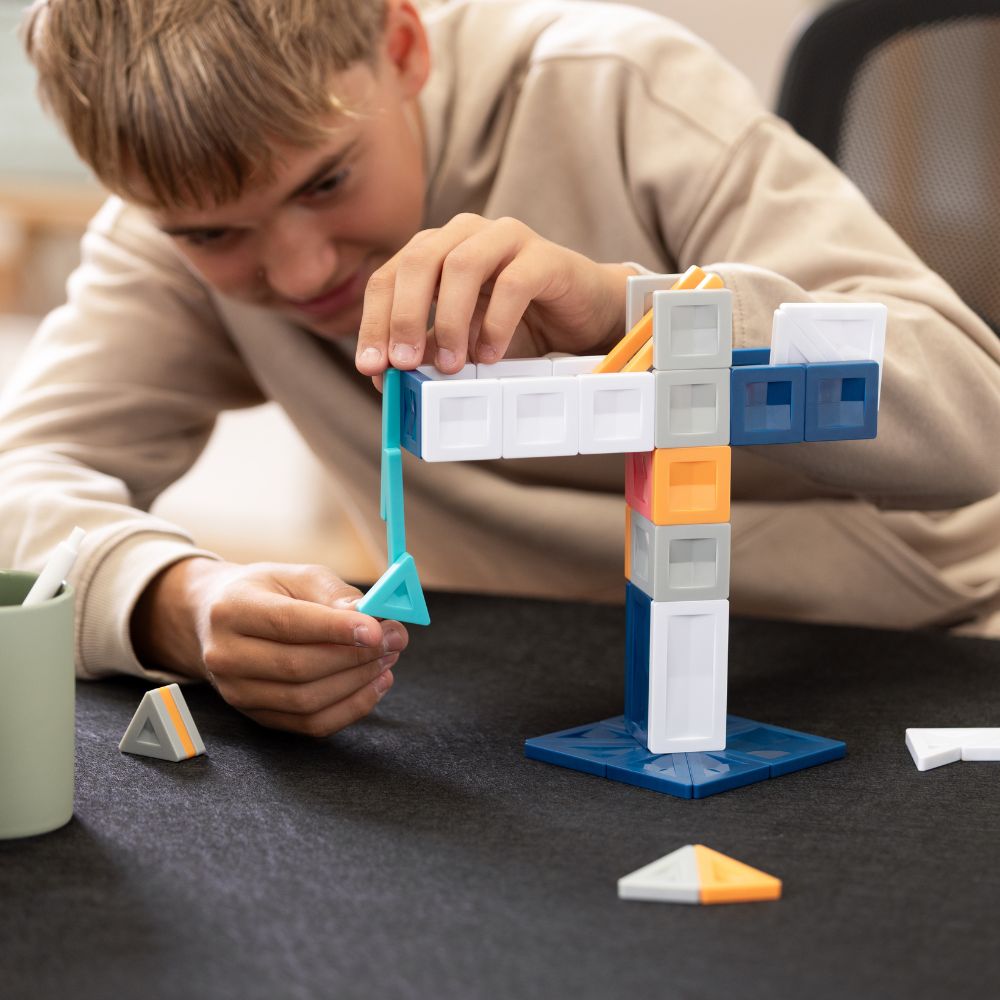Set de construcție magnetic, PRO Constructor, Connetix Tiles, 70 piese, 3 ani+