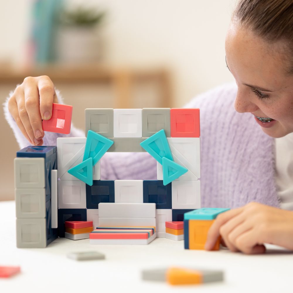 Set de construcție magnetic, PRO Constructor, Connetix Tiles, 70 piese, 3 ani+