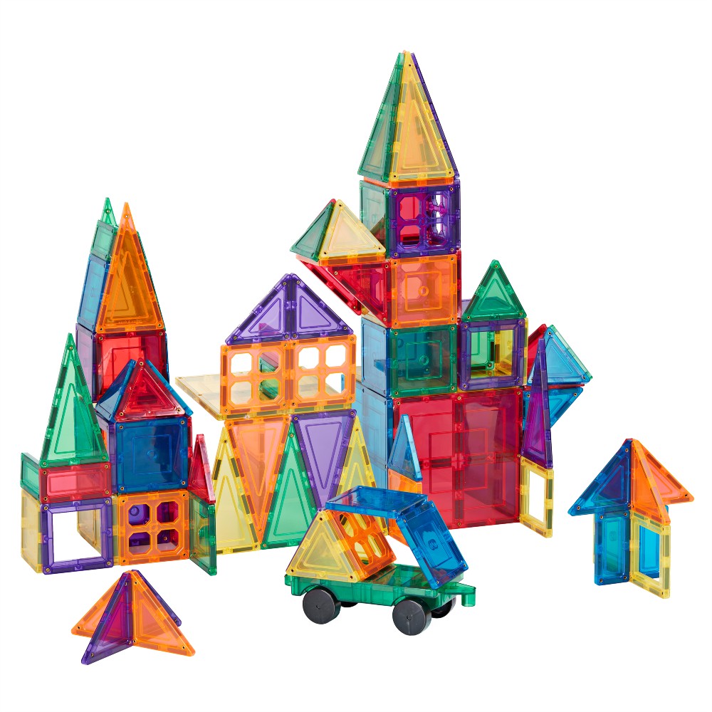 Set construcție cu plăci magnetice, Builders Pack, Learn & Grow, 110 piese, 3 ani+