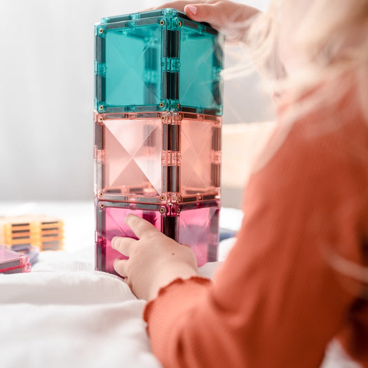 Set de construcție magnetic, Pastel Creative Pack , Connetix Tiles, 120 piese, 3 ani+