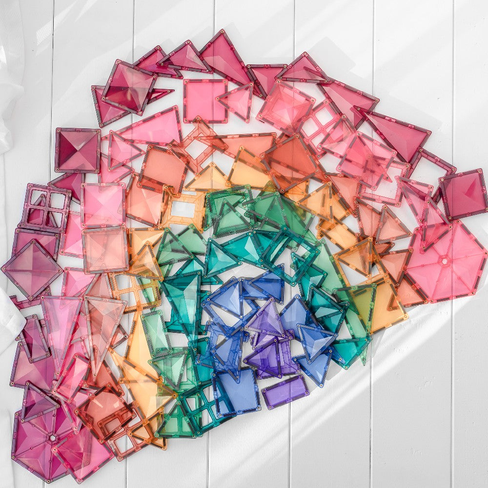 Set de construcție magnetic, Pastel Mega Pack, Connetix Tiles, 202 piese, 3 ani+