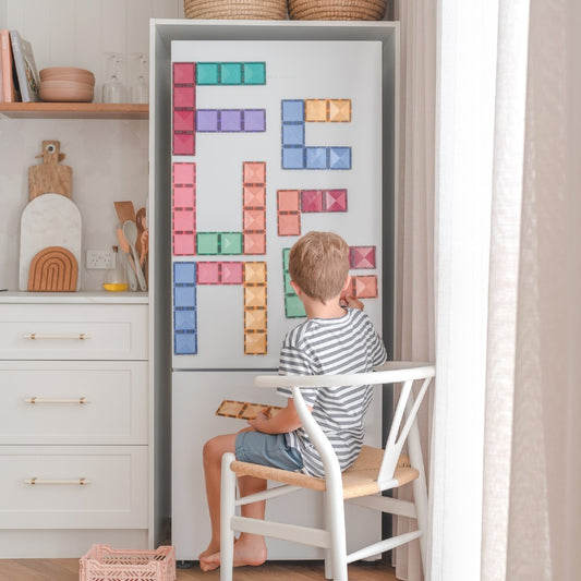 Set de construcție magnetic, Pastel Rectangle Pack , Connetix Tiles, 24 piese, 3 ani+