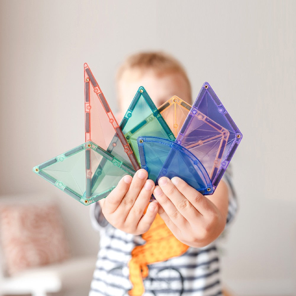 Set de construcție magnetic, Pastel Shape Expansion Pack, Connetix Tiles, 48 piese, 3 ani+