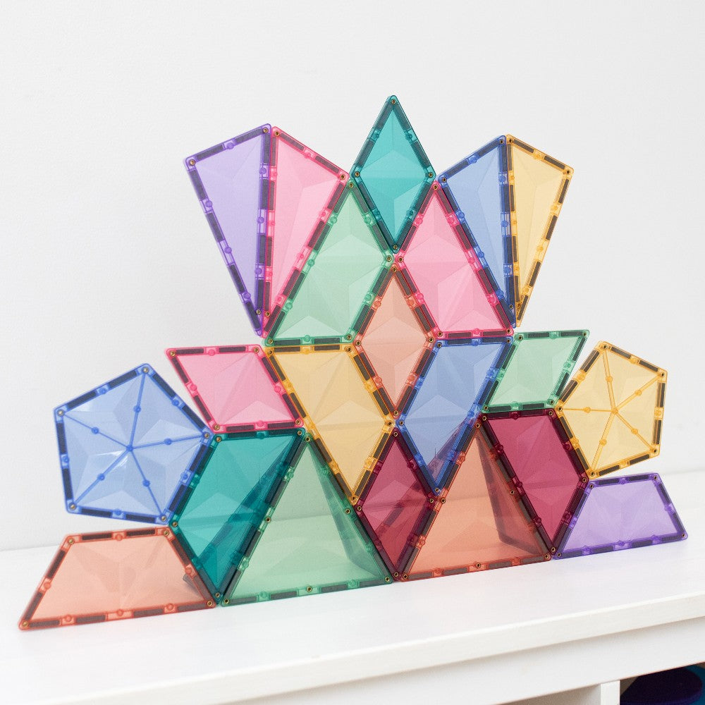 Set de construcție magnetic, Pastel Shape Expansion Pack, Connetix Tiles, 48 piese, 3 ani+