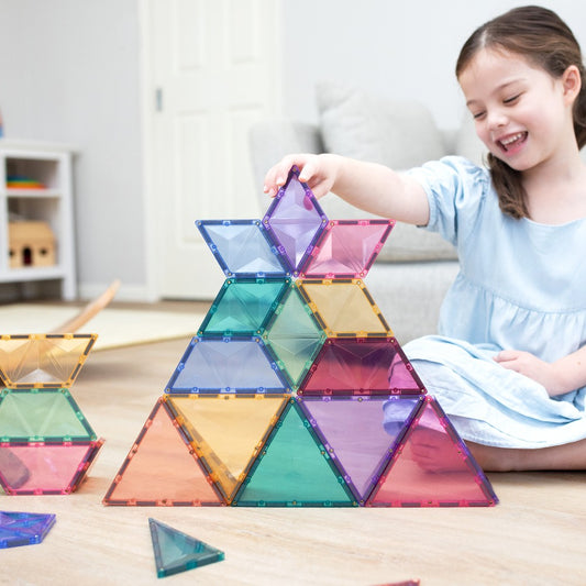 Set de construcție magnetic, Pastel Shape Expansion Pack, Connetix Tiles, 48 piese, 3 ani+