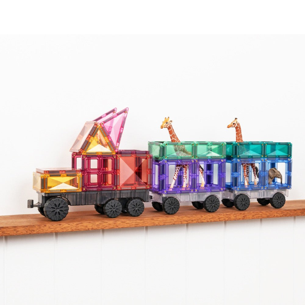 Set de construcție magnetic, Pastel Transport Pack, Connetix Tiles, 50 piese, 3 ani+