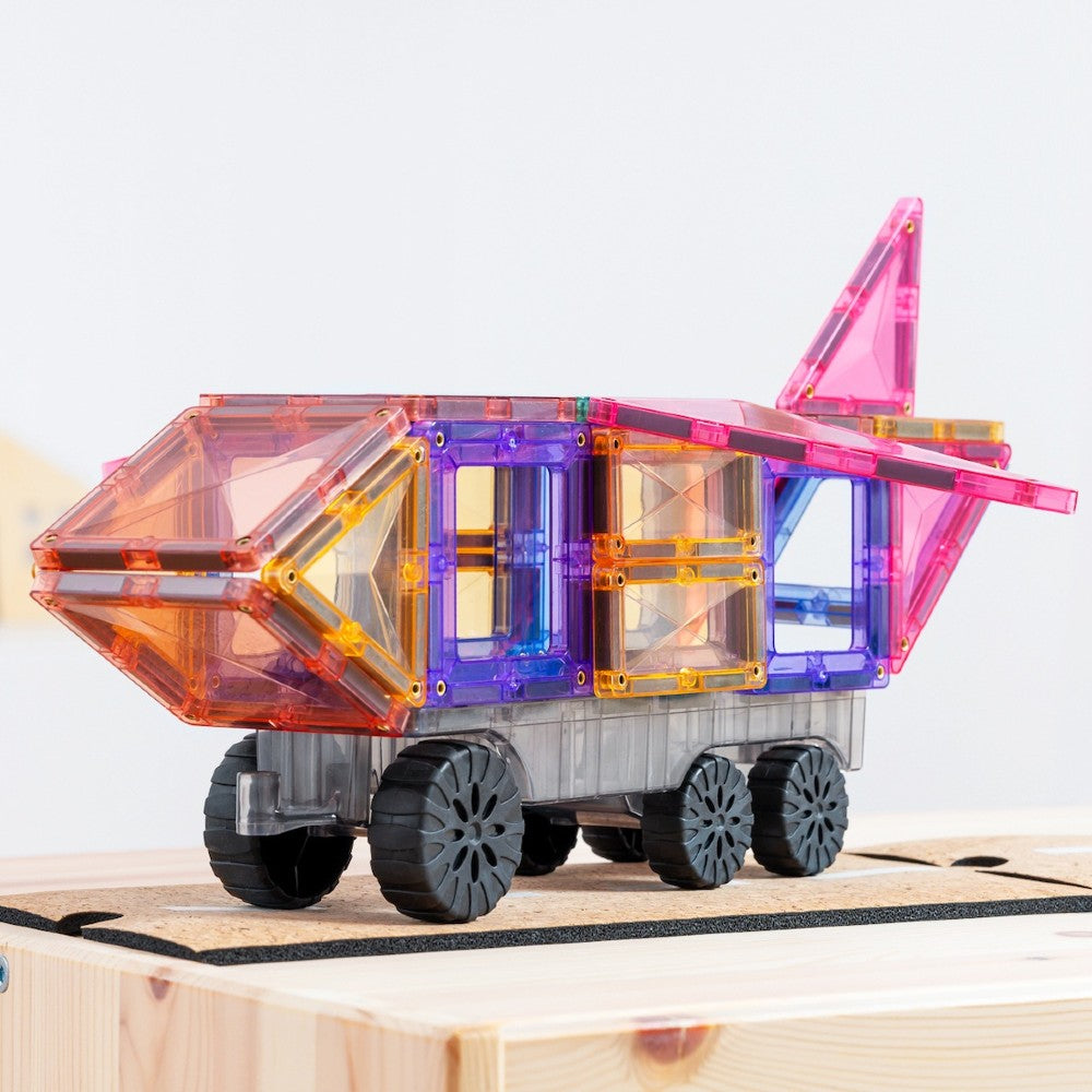 Set de construcție magnetic, Pastel Transport Pack, Connetix Tiles, 50 piese, 3 ani+