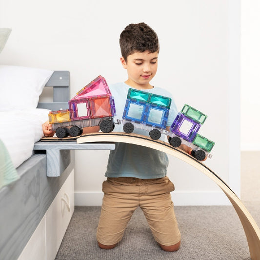 Set de construcție magnetic, Pastel Transport Pack, Connetix Tiles, 50 piese, 3 ani+