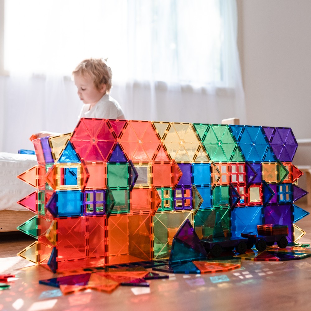 Set de construcție magnetic, Rainbow Mega Pack, Connetix Tiles, 212 piese, 3 ani+
