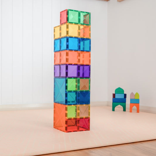 Set de construcție magnetic, Rainbow Square Pack, Connetix Tiles, 42 piese, 3 ani+