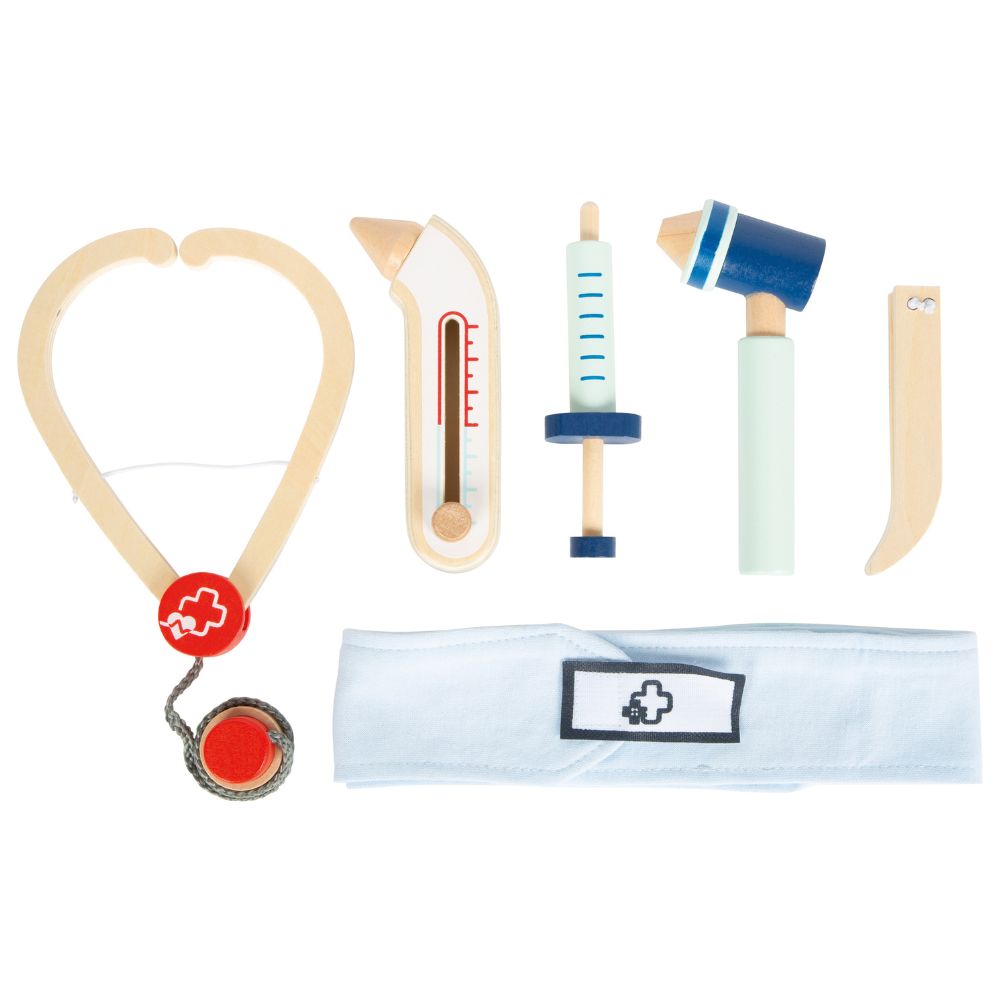 Set de joacă de doctor cu accesorii din lemn, Small Foot, 6 piese, 3 ani+