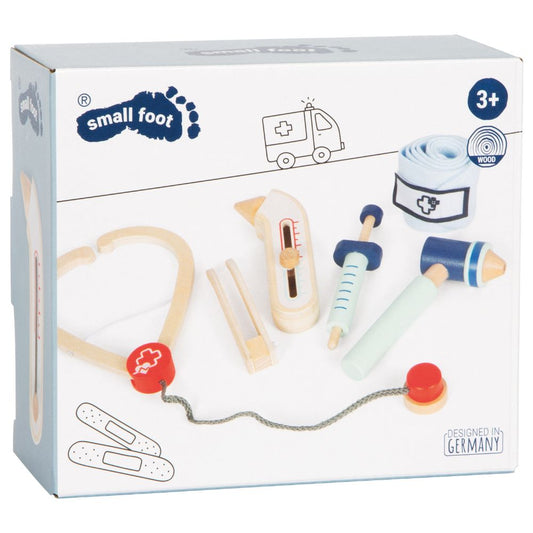 Set de joacă de doctor cu accesorii din lemn, Small Foot, 6 piese, 3 ani+