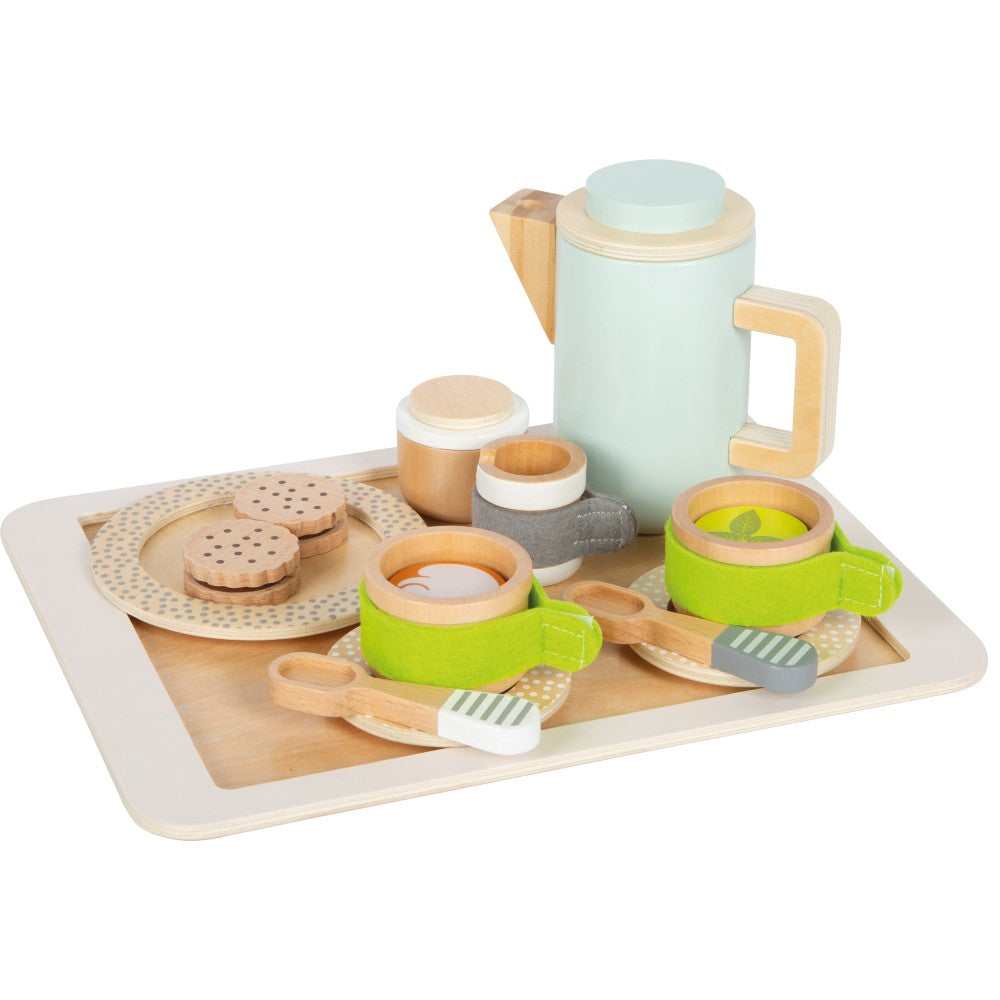 Set din lemn pentru cafea și ceai, Small Foot, 19 piese, 2 ani+