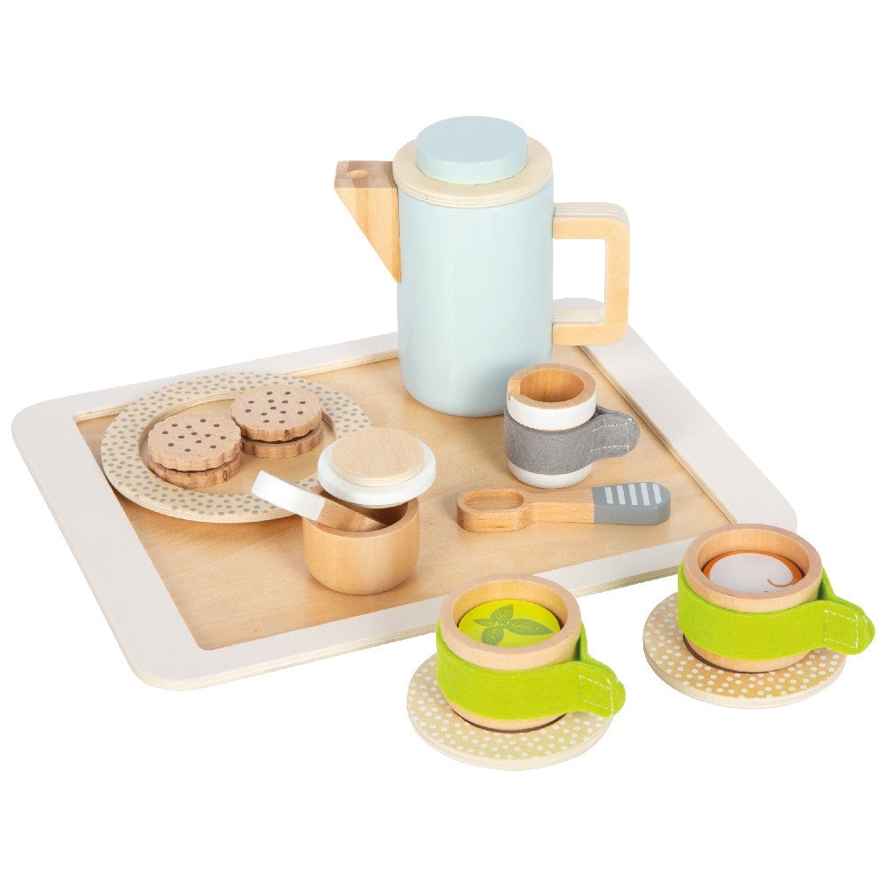 Set din lemn pentru cafea și ceai, Small Foot, 19 piese, 2 ani+