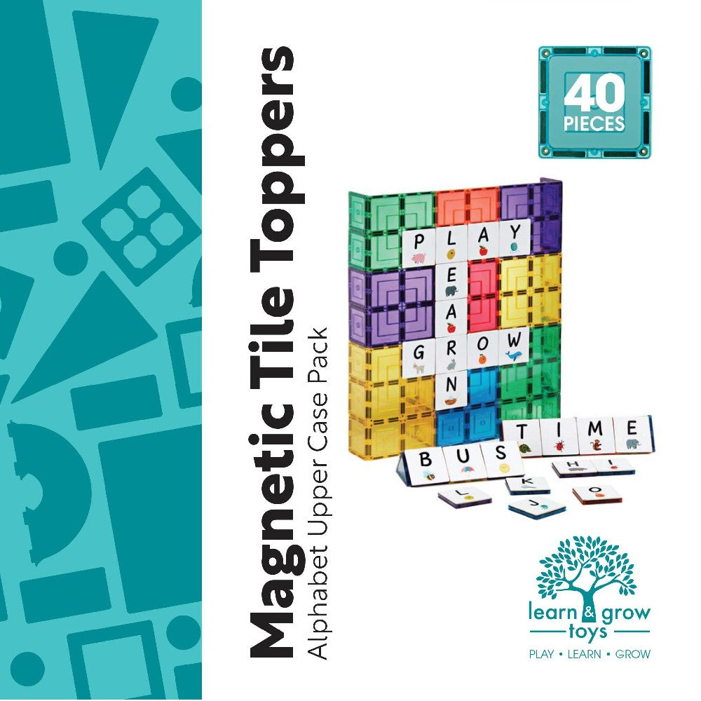 Set magnetic, Piese Toppers Alfabet Upper Case Pack, Learn & Grow, 40 piese, 3 ani+