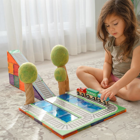 Set magnetic, Piese Toppers Train Pack, Learn & Grow, 36 piese, 3 ani+