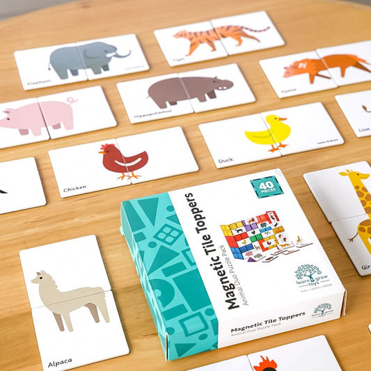 Set magnetic, Toppers Animal Duo Puzzle, Learn & Grow, 40 piese, 3 ani+