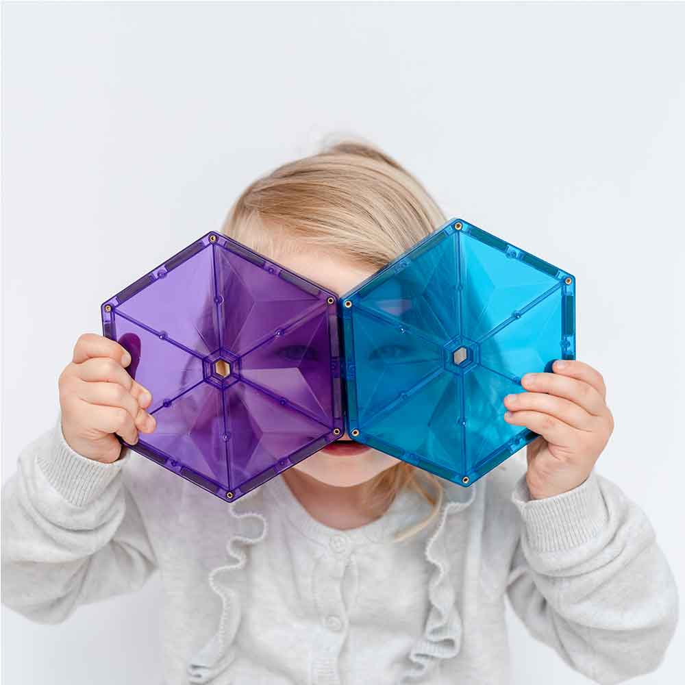 Set de construcție magnetic, Rainbow Geometry Pack, Connetix Tiles, 30 piese, 3 ani+