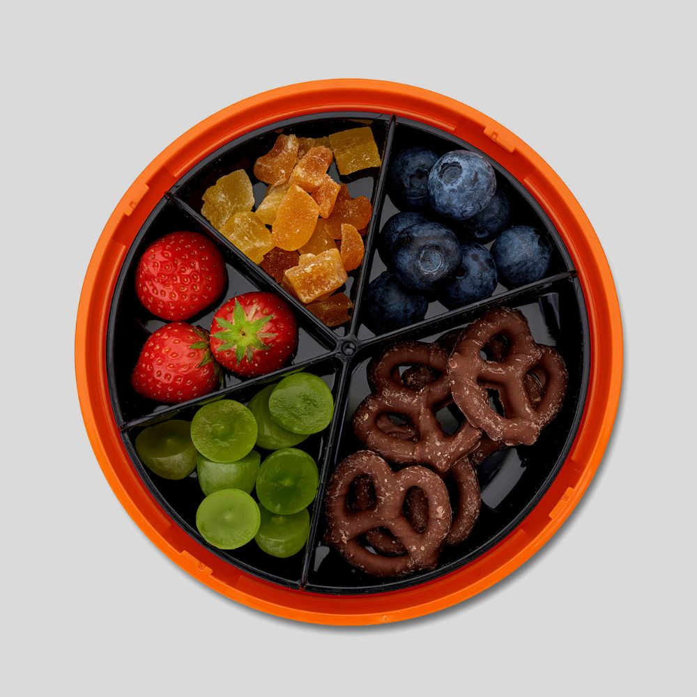 Caserolă copii cu 5 compartimente, SnackDISC, Portocaliu, Carl Oscar