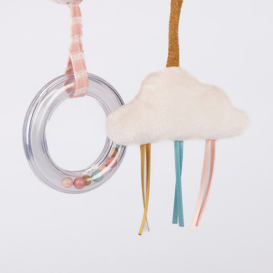 Spirală lebădă cu jucării și activități senzoriale pentru bebeluși, Moulin Roty, 0 luni+