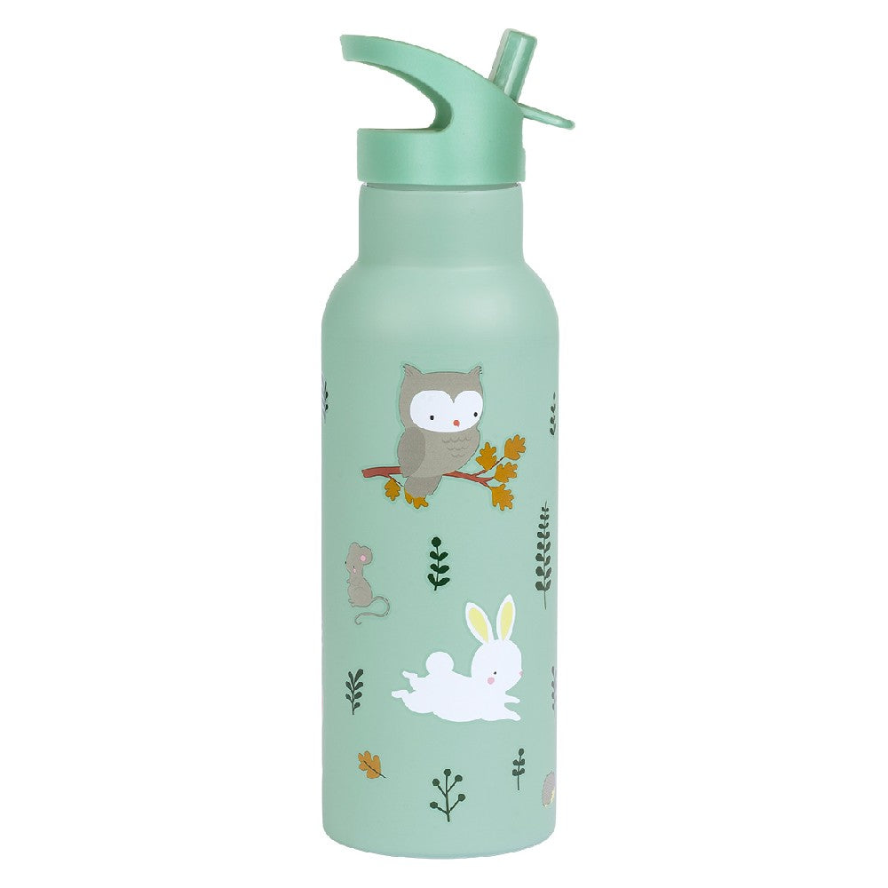 Sticlă de apă XL copii din oțel inoxidabil, Forest Friends, A Little Lovely Company, 500 ml, 6 luni+