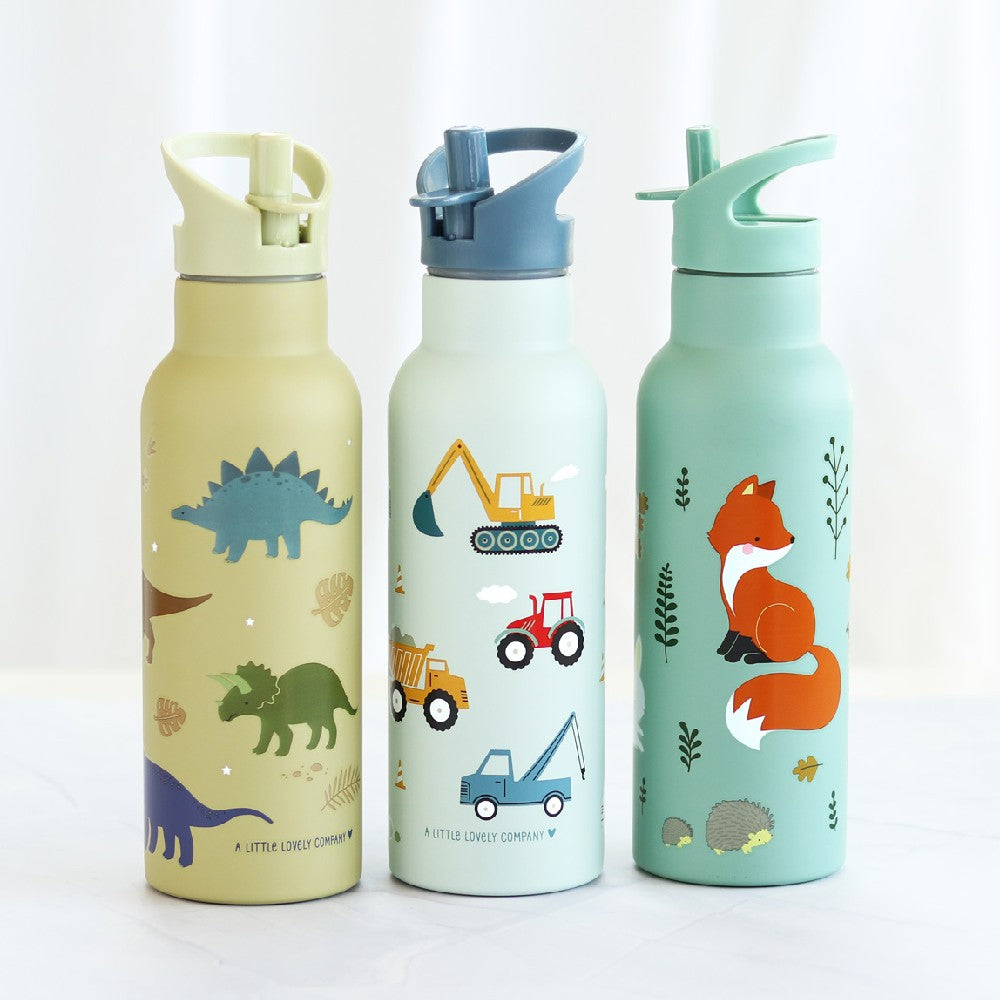 Sticlă de apă XL copii din oțel inoxidabil, Forest Friends, A Little Lovely Company, 500 ml, 6 luni+