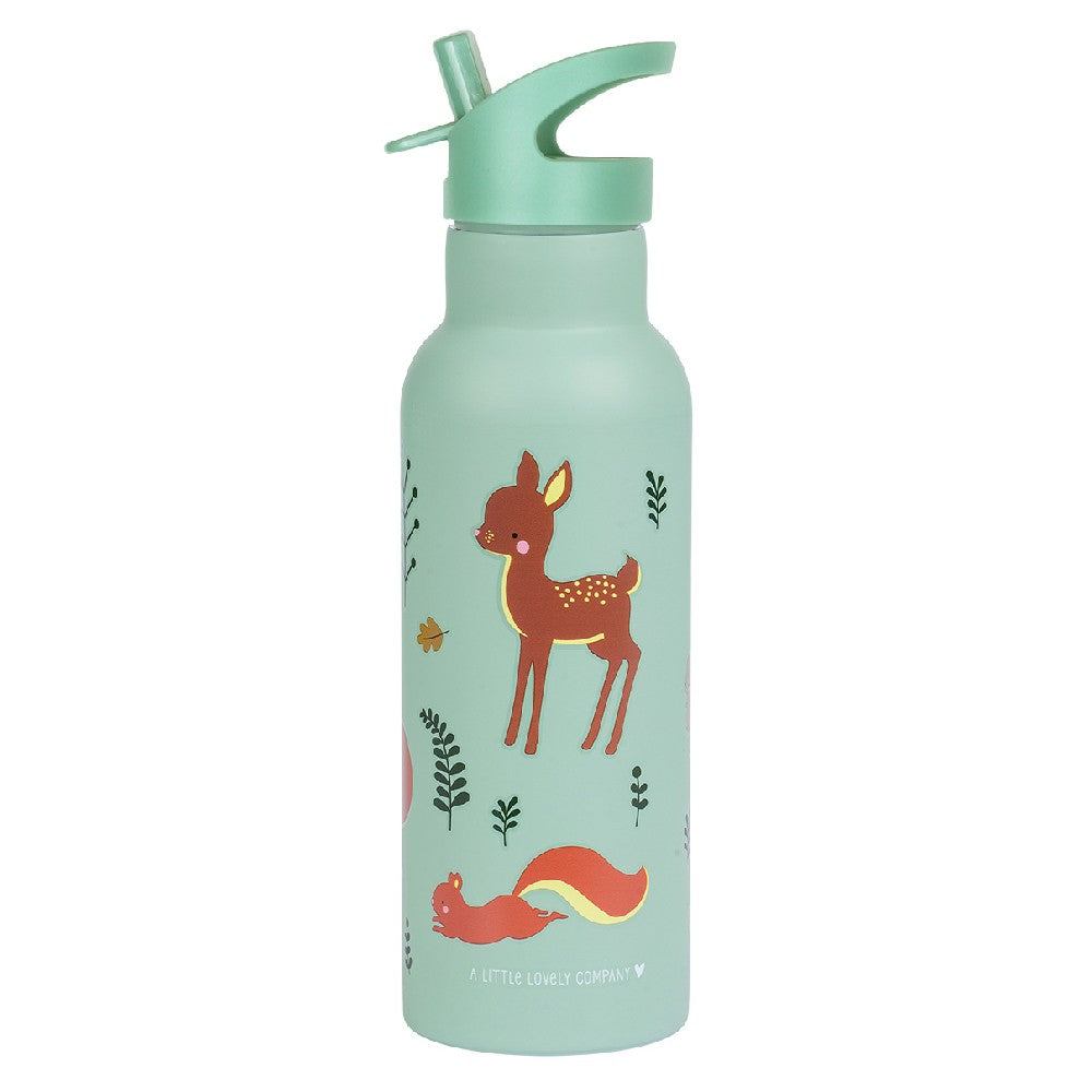 Sticlă de apă XL copii din oțel inoxidabil, Forest Friends, A Little Lovely Company, 500 ml, 6 luni+