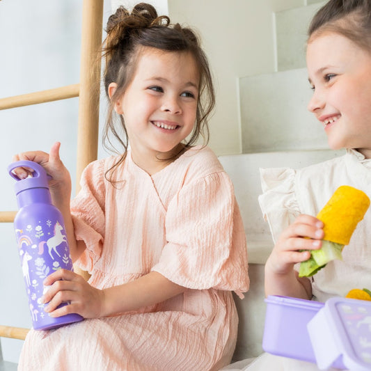 Sticlă de apă XL copii din oțel inoxidabil, Unicorn, A Little Lovely Company, 500 ml, 6 luni+