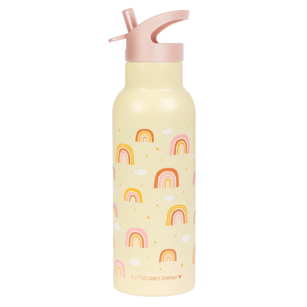 Sticlă de apă XL copii din oțel inoxidabil, Rainbow, A Little Lovely Company, 500 ml, 6 luni+