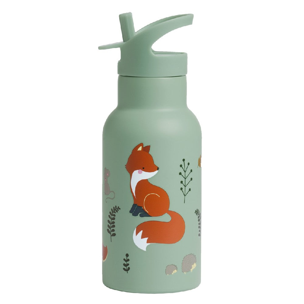Sticlă de apă copii din oțel inoxidabil, Forest Friends, A Little Lovely Company, 350 ml, 6 luni+