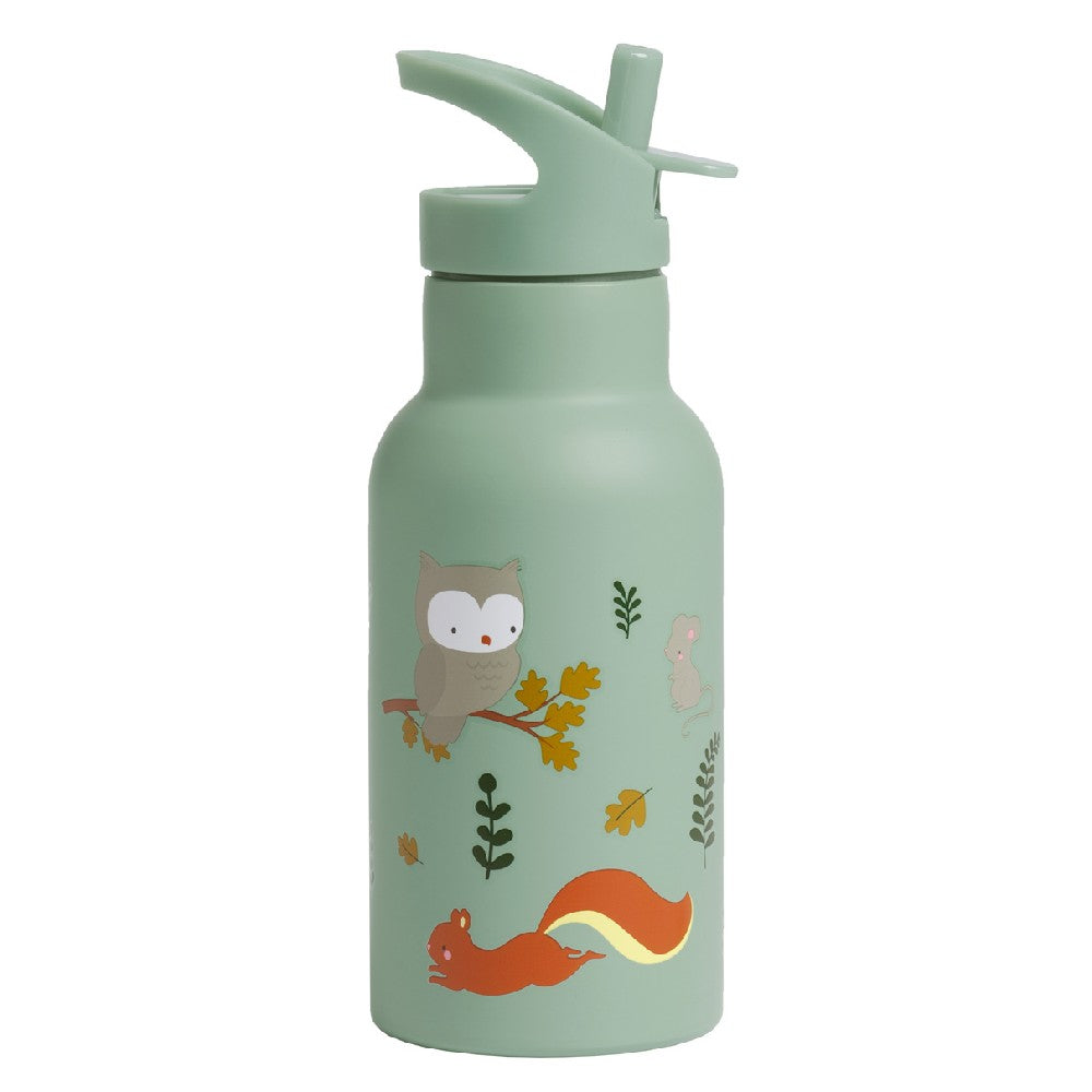 Sticlă de apă copii din oțel inoxidabil, Forest Friends, A Little Lovely Company, 350 ml, 6 luni+