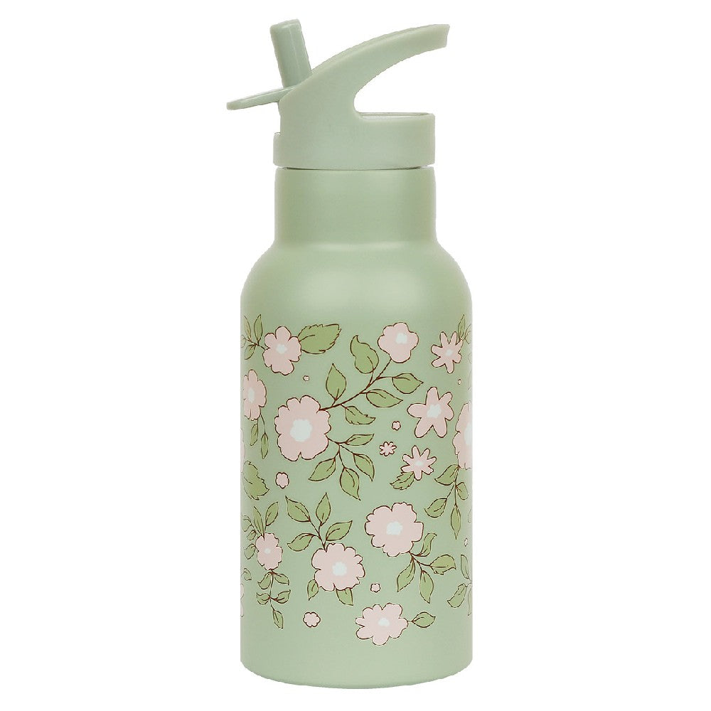 Sticlă de apă copii din oțel inoxidabil, Blossom-Salvie, A Little Lovely Company, 350 ml, 6 luni+