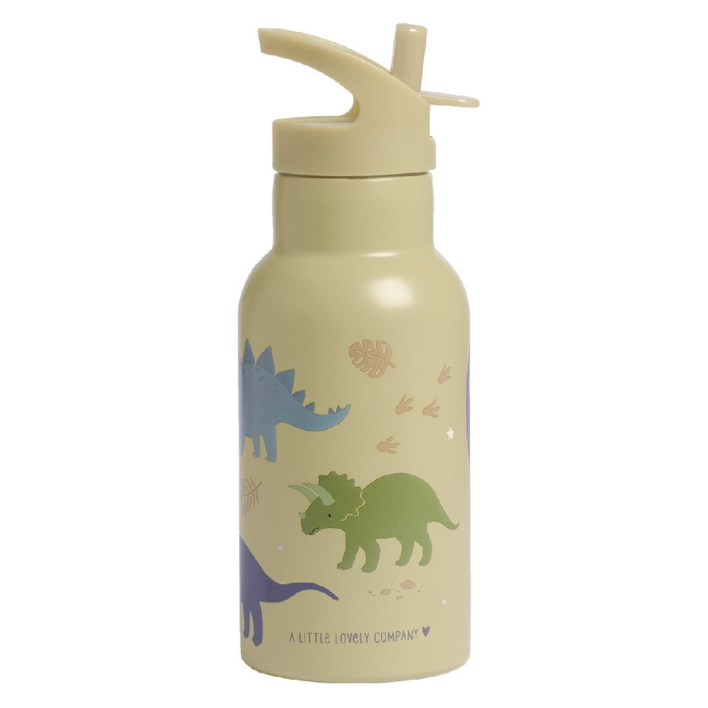Sticlă de apă copii din oțel inoxidabil, Dinozauri, A Little Lovely Company, 350 ml, 6 luni+