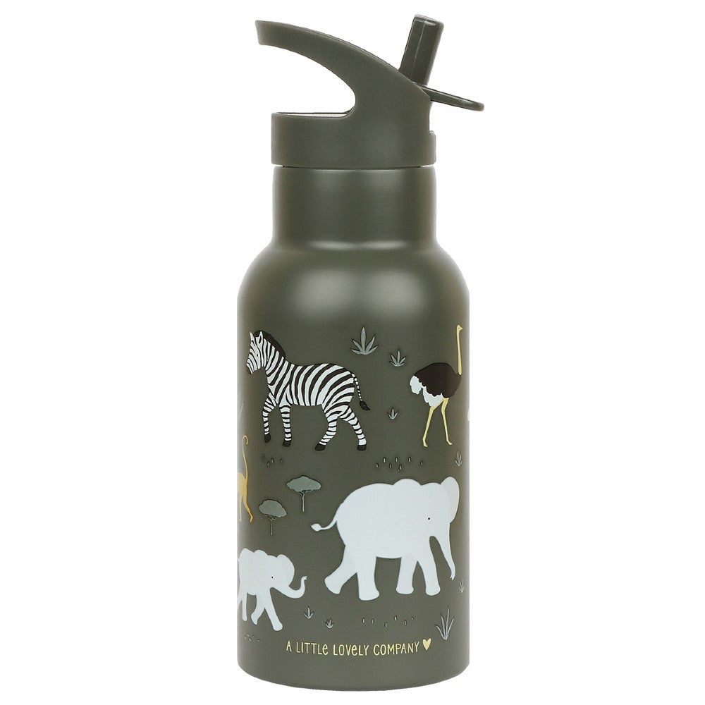 Sticlă de apă copii din oțel inoxidabil, Savana, A Little Lovely Company, 350 ml, 6 luni+