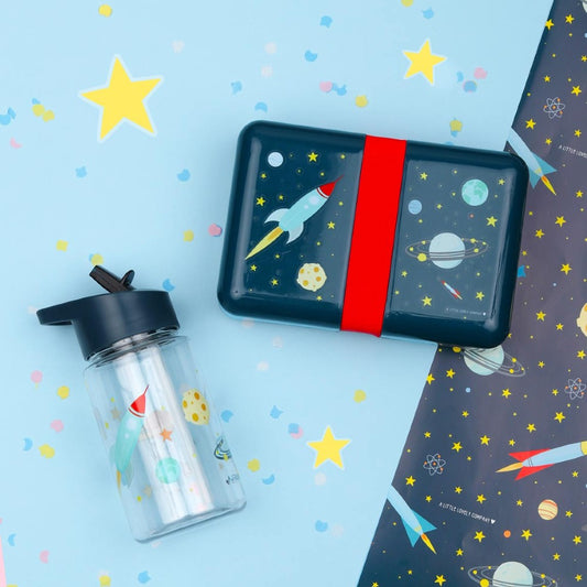 Sticlă de apă copii, Space, A Little Lovely Company, 450 ml, 6 luni+
