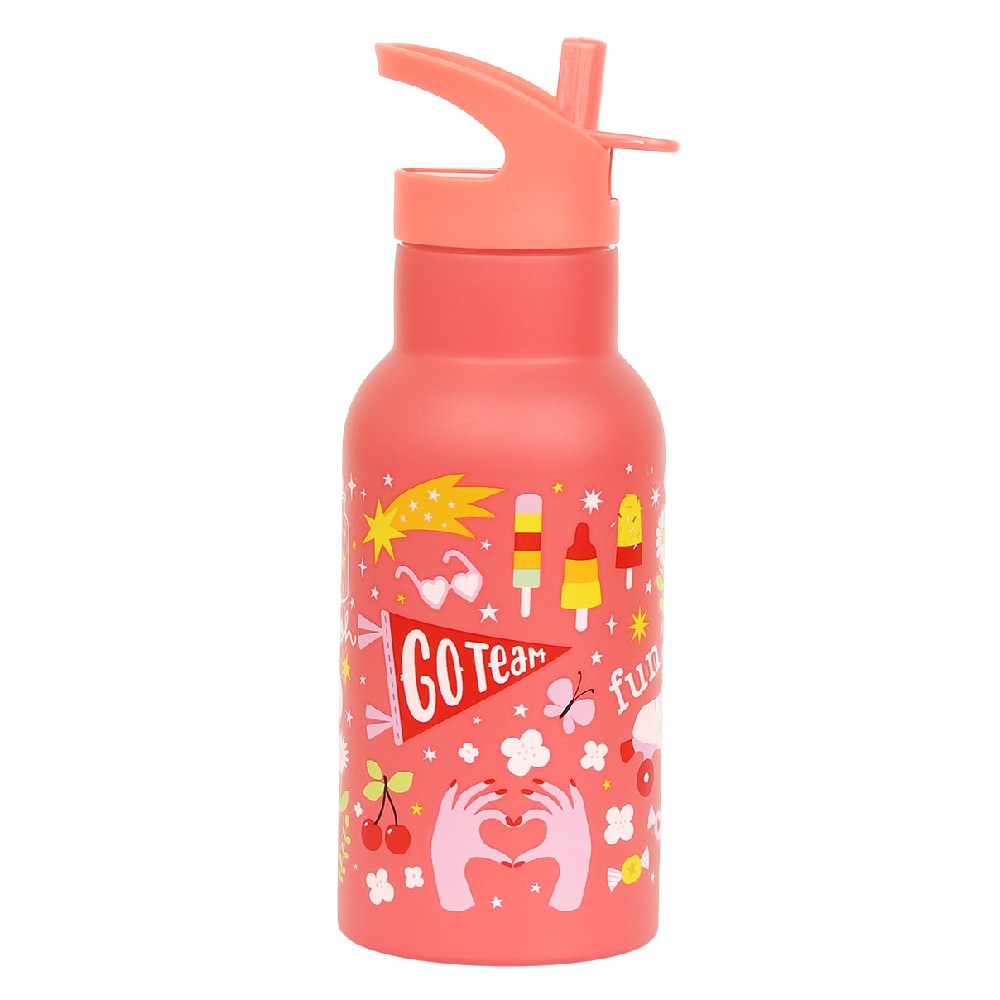 Sticlă de apă copii din oțel inoxidabil, Fun, A Little Lovely Company, 350 ml, 6 luni+