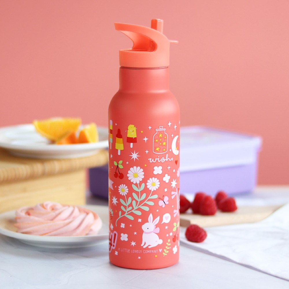 Sticlă de apă XL copii din oțel inoxidabil, Fun, A Little Lovely Company, 500 ml, 6 luni+