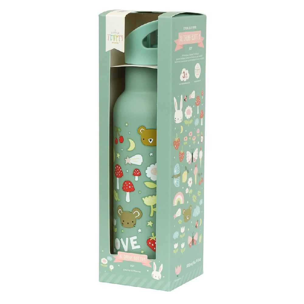 Sticlă de apă XL copii din oțel inoxidabil, Joy, A Little Lovely Company, 500 ml, 6 luni+