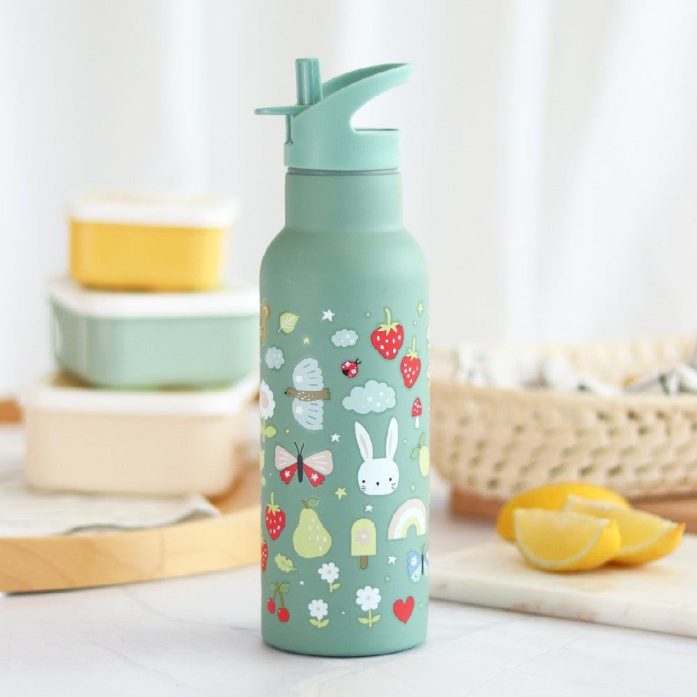 Sticlă de apă XL copii din oțel inoxidabil, Joy, A Little Lovely Company, 500 ml, 6 luni+