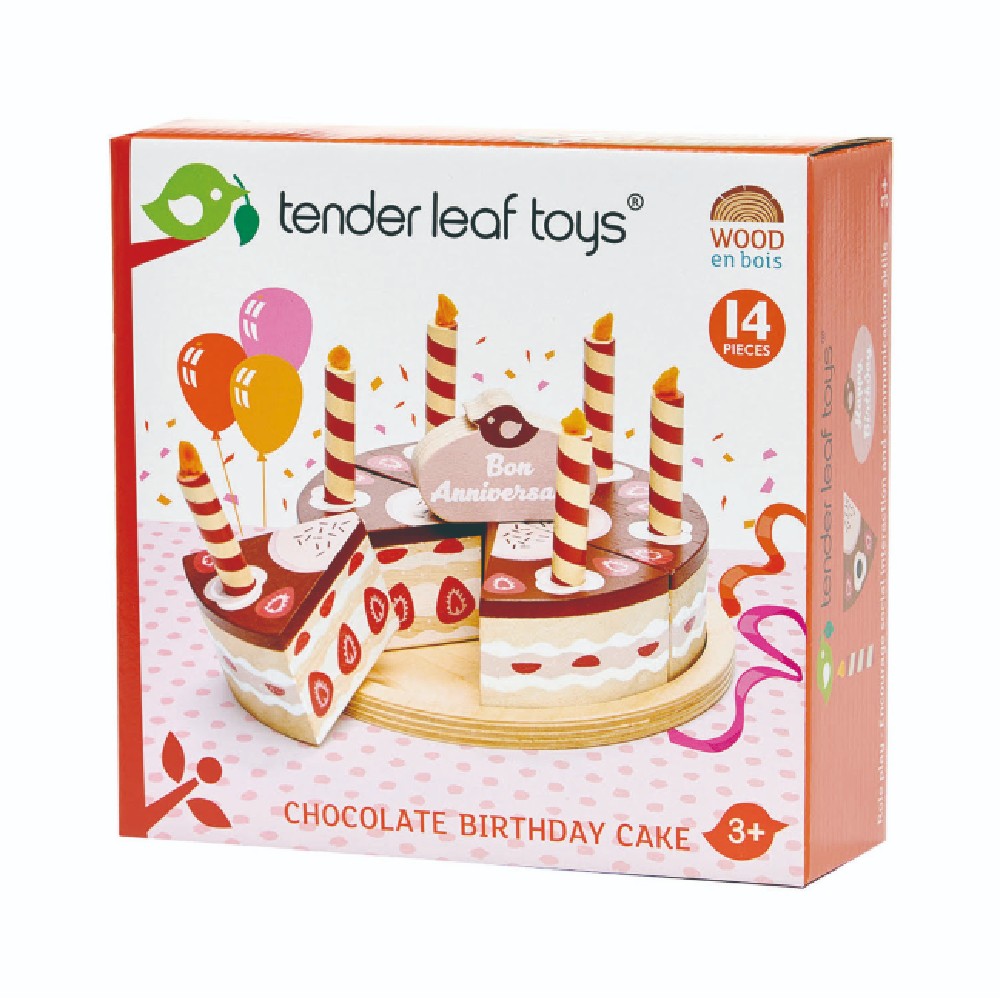 Jucărie din lemn-Tort aniversar cu decorațiuni, Tender Leaf, 14 piese, 3 ani+