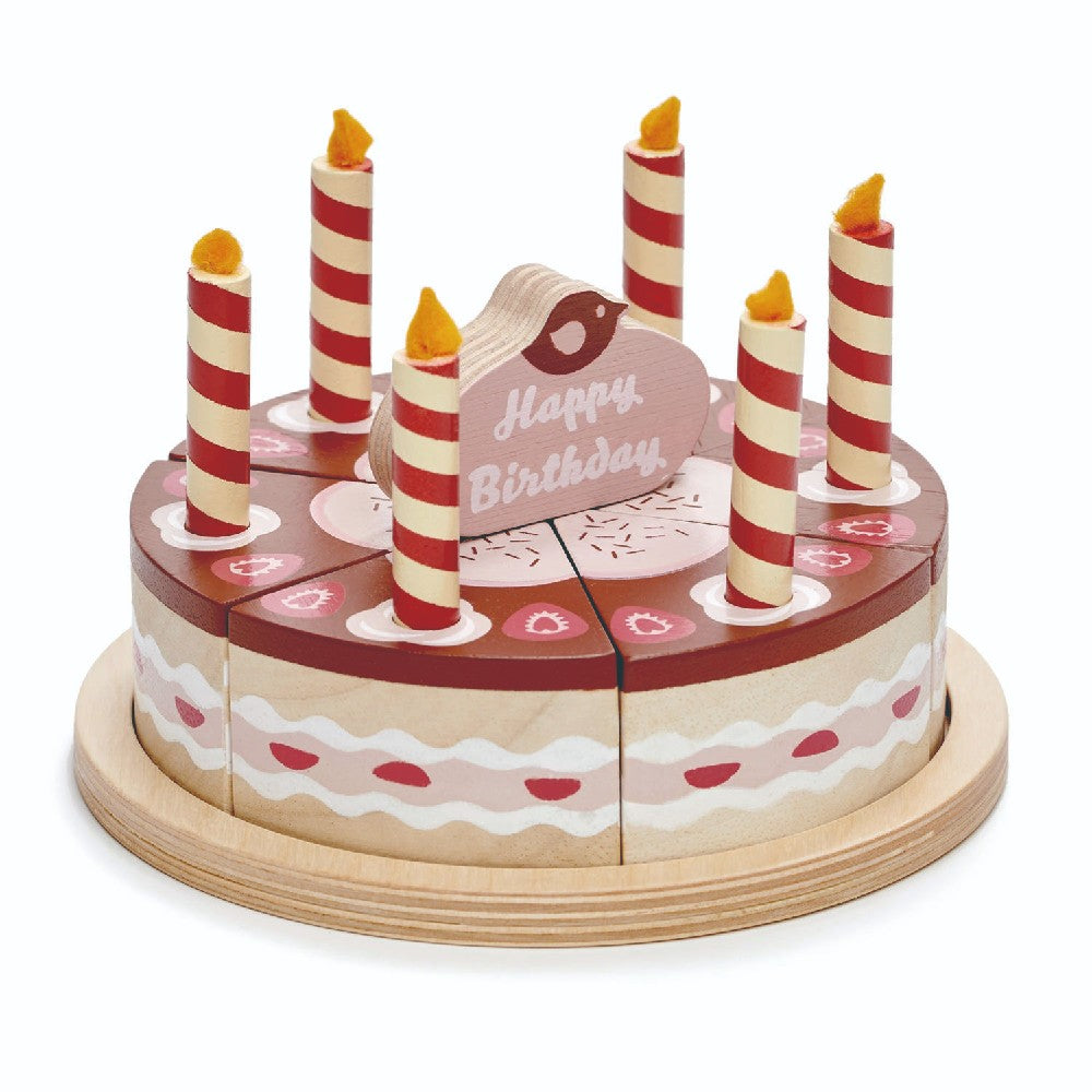 Jucărie din lemn-Tort aniversar cu decorațiuni, Tender Leaf, 14 piese, 3 ani+