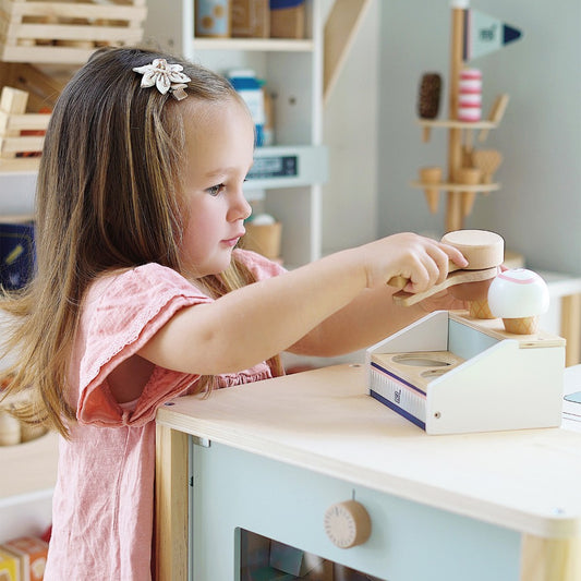 Tejghea compactă de înghețată, Ice Cream Fresh, Small Foot, 6 piese, 3 ani+