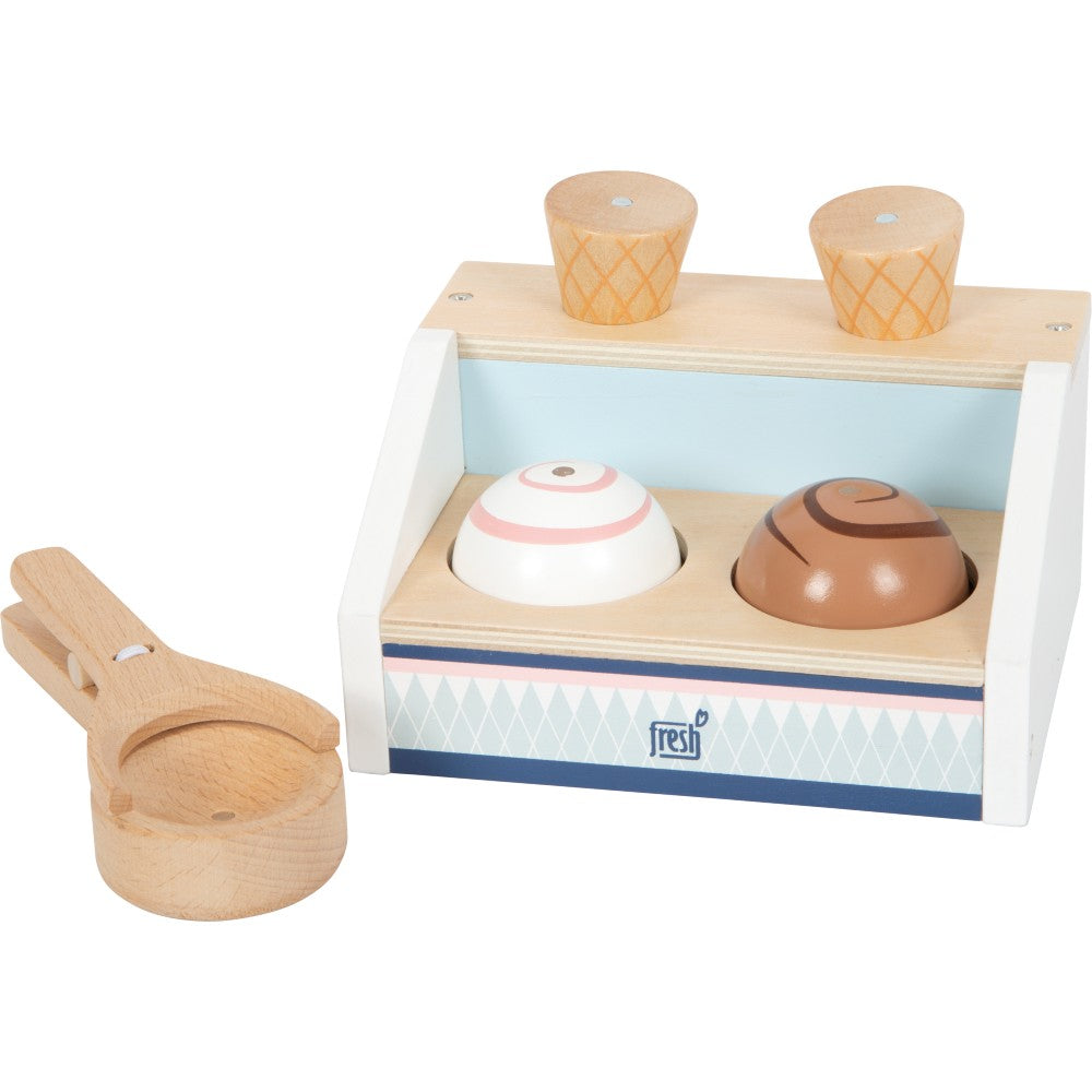 Tejghea compactă de înghețată, Ice Cream Fresh, Small Foot, 6 piese, 3 ani+