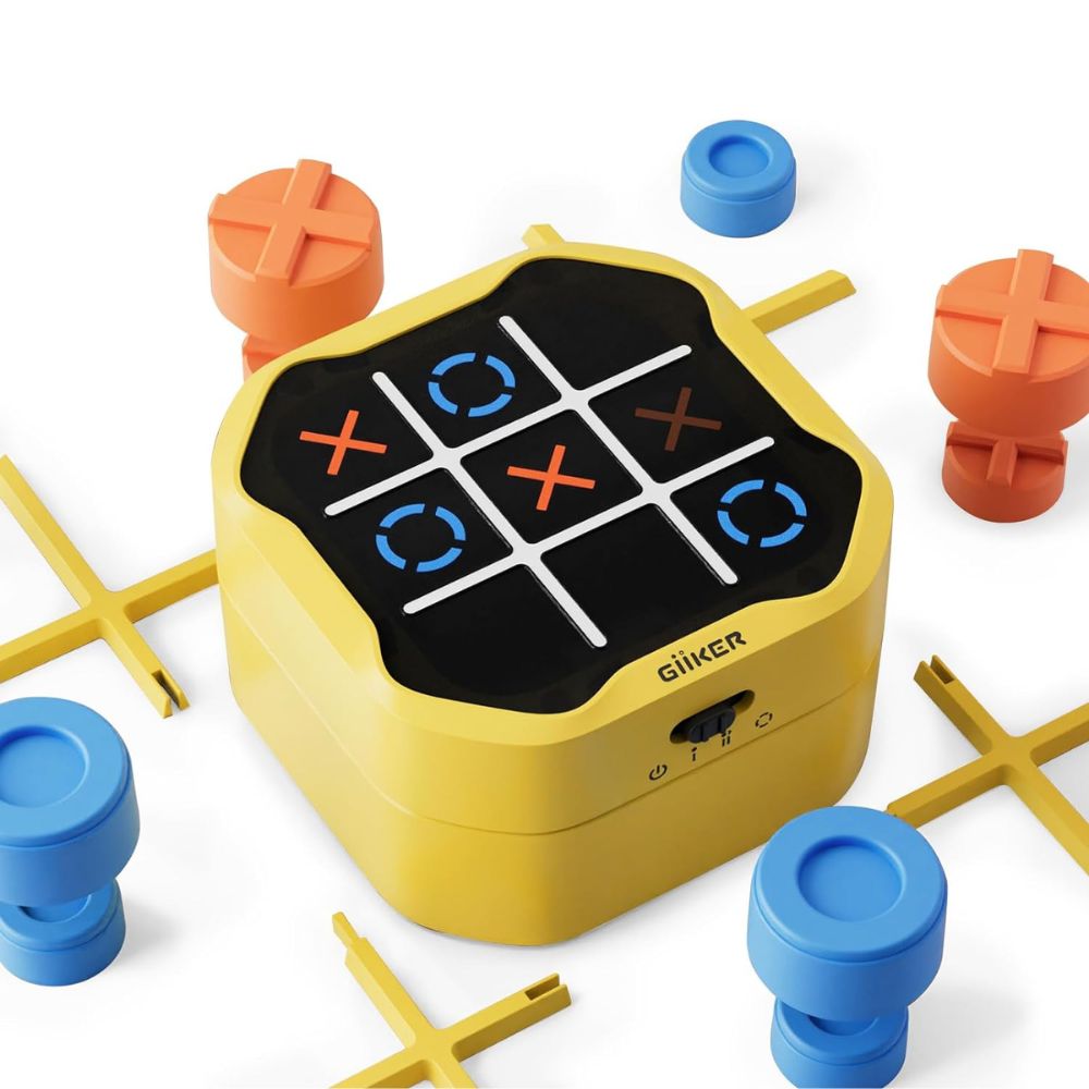 Tic Tac Toe 3 în 1, Joc inteligent de strategie și logică pentru copii, Giiker, 3 ani+