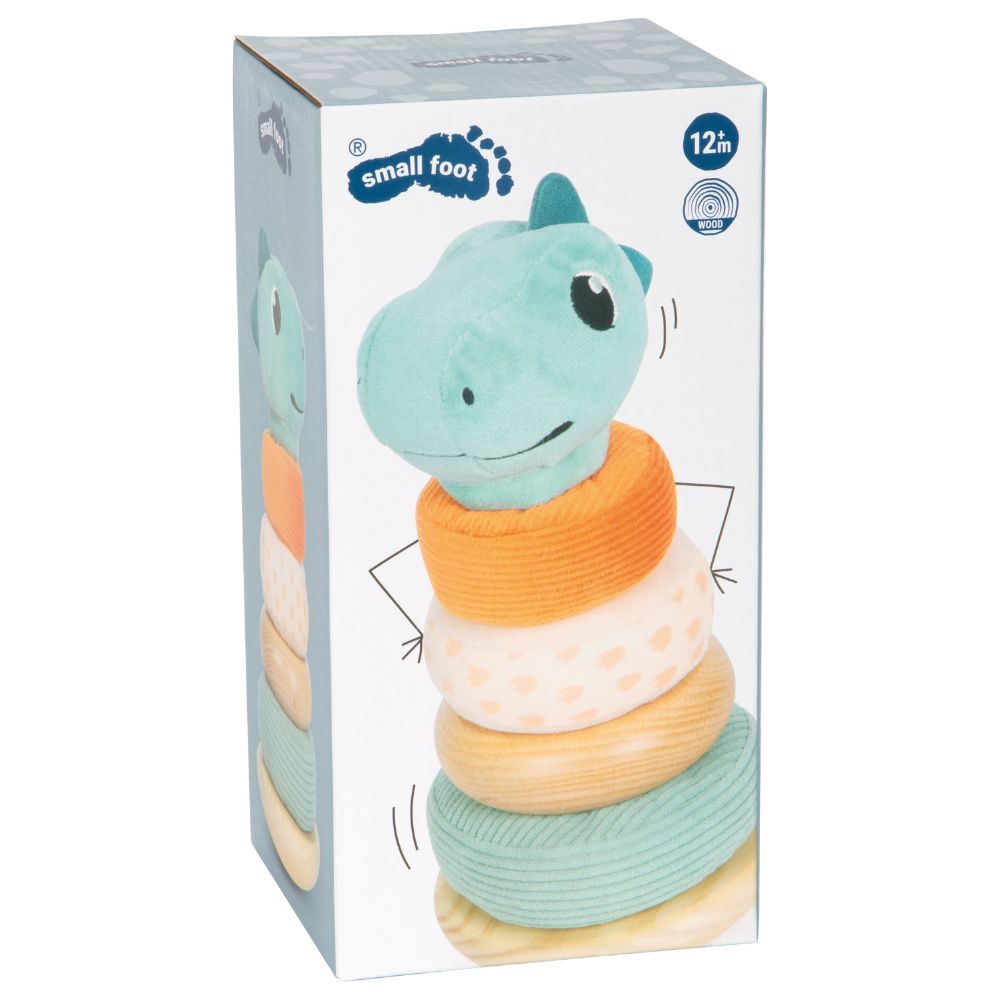 Turn de stivuire din lemn, Small Foot, Dino, 12 luni+