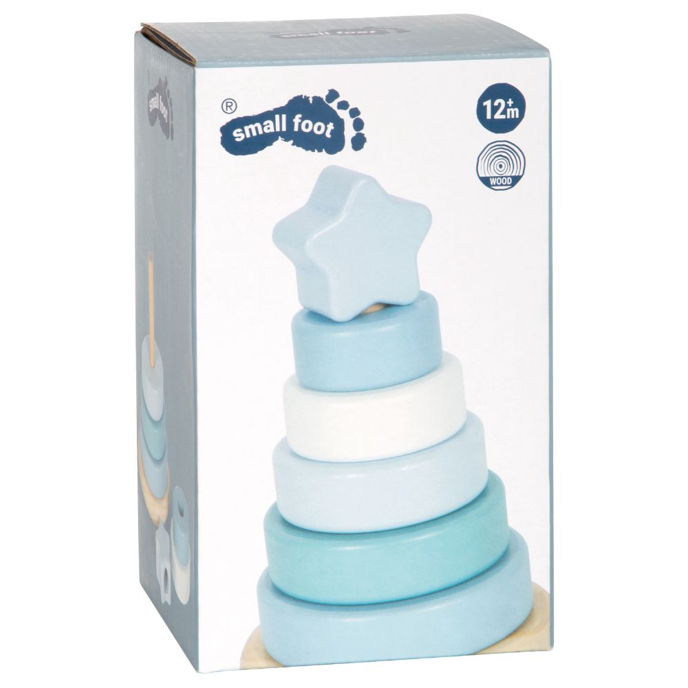 Turn de stivuire din lemn, Small Foot, Albastru , 12 luni+