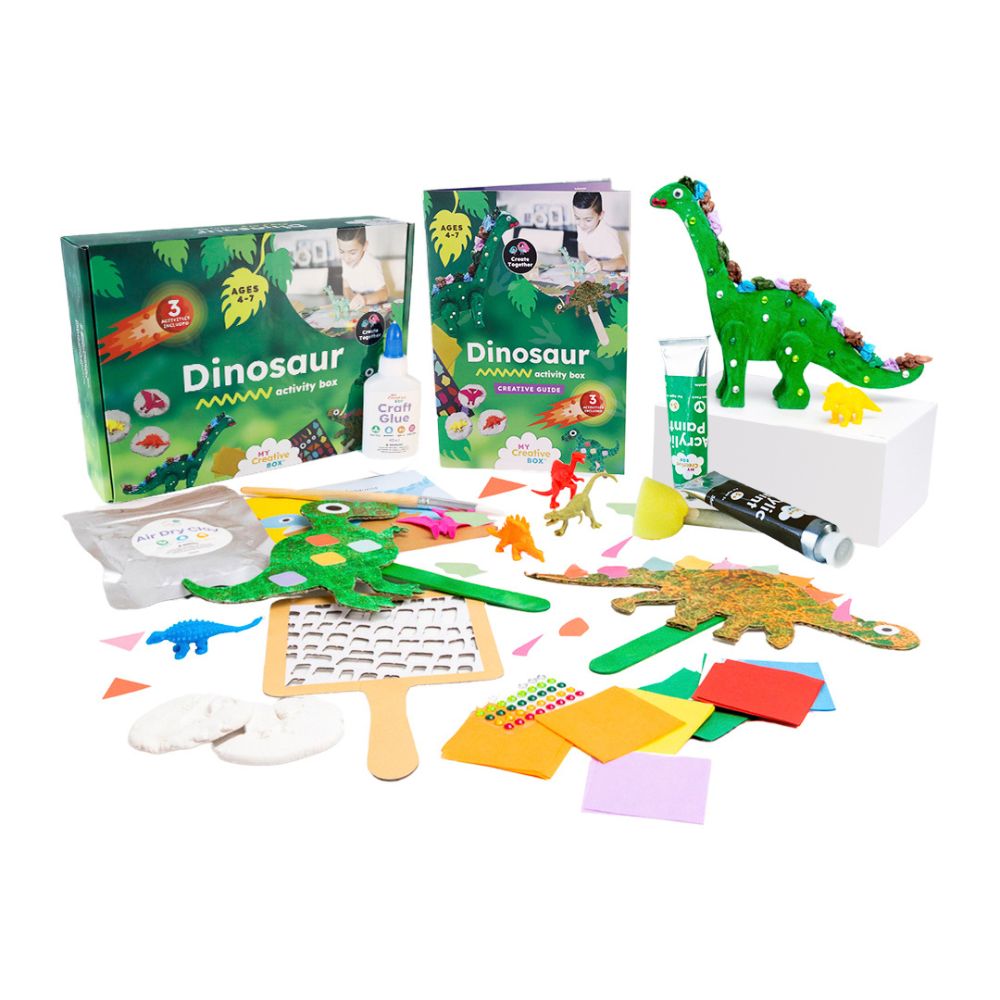 Set Creativ Dinozauri, 3 Activități STEAM, My Creative Box, 4 ani+