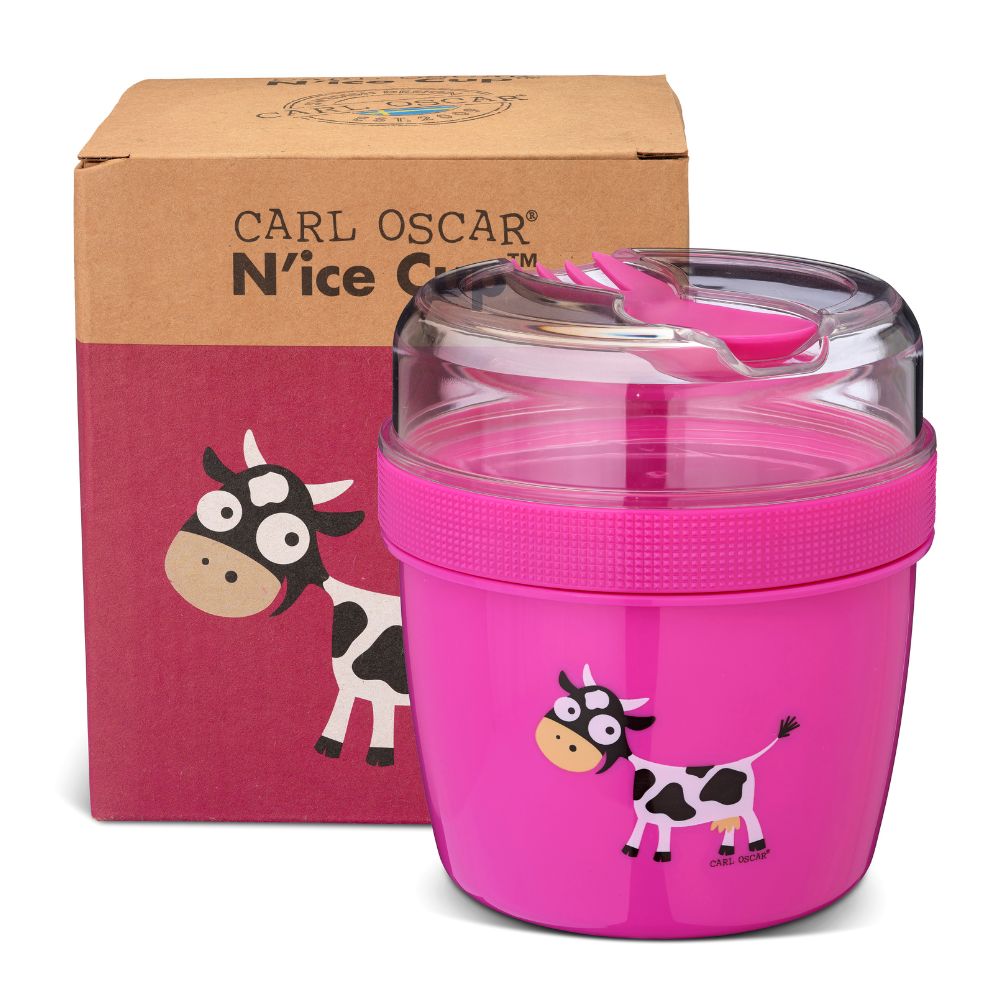 Cutie prânz copii cu disc de răcire, N’ice Cup, 600 ml, Cow, Carl Oscar
