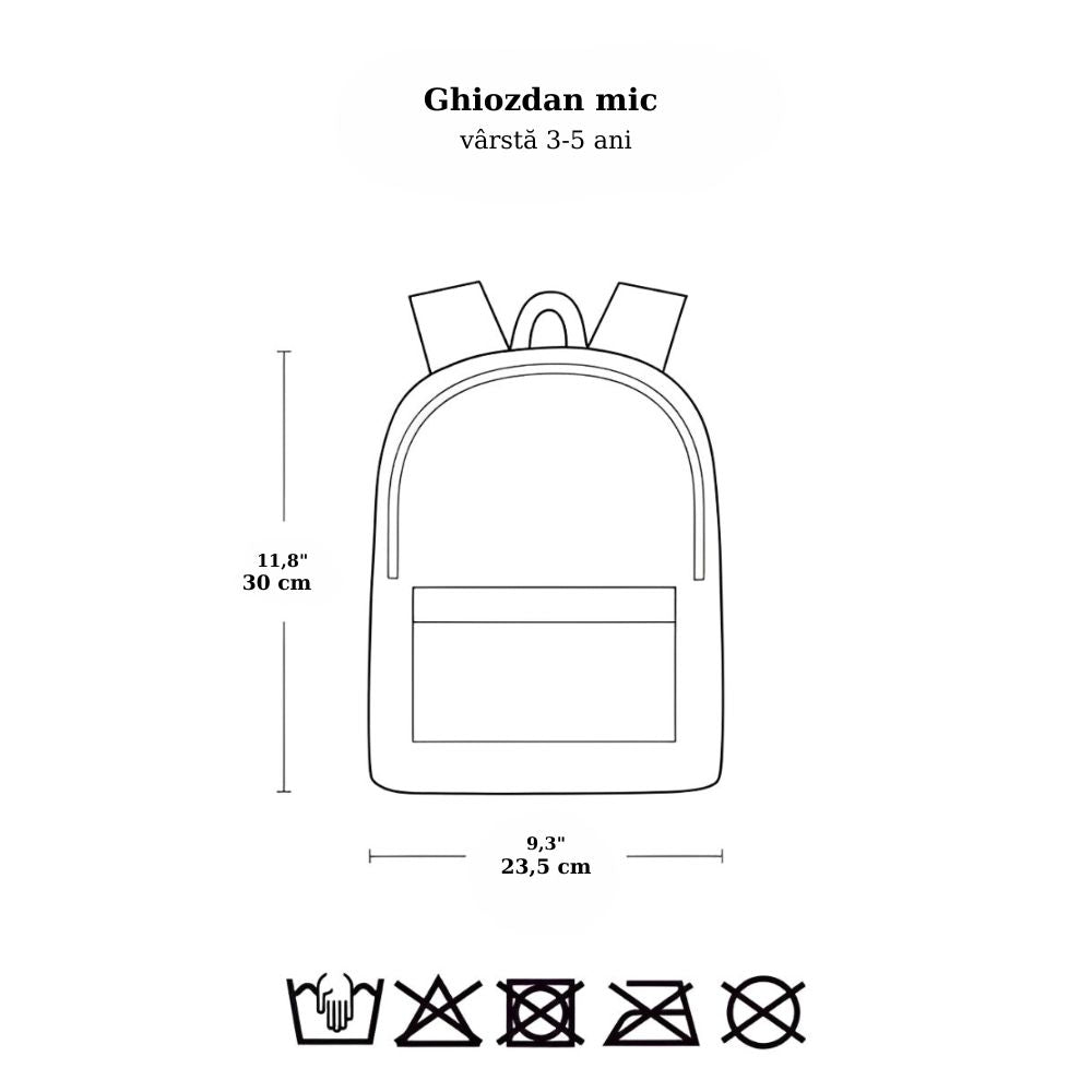 Ghiozdan copii, Vehicule, A Little Lovely Company, 3-5 ani, 23,5x30 cm